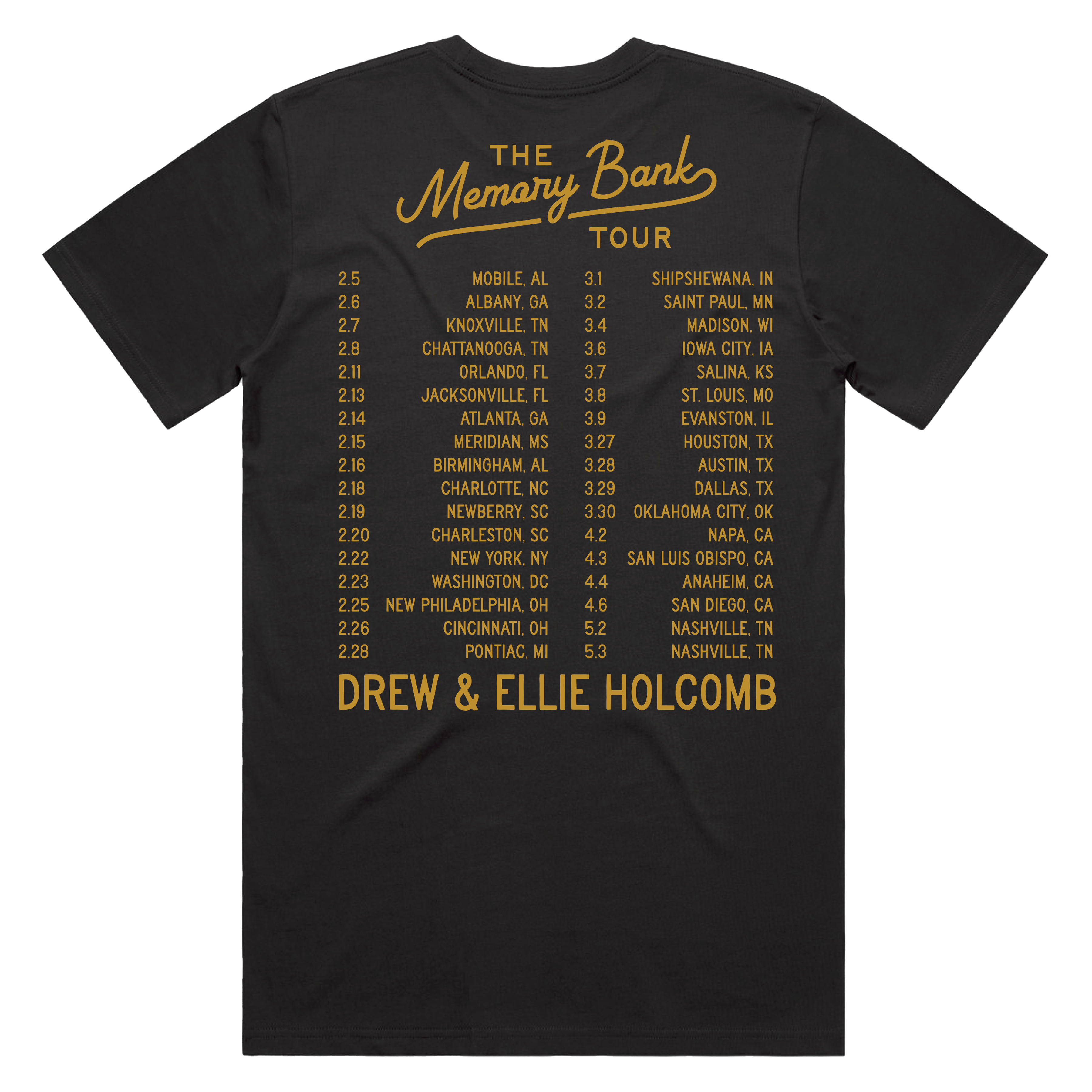 Memory Bank Tour Tee Black