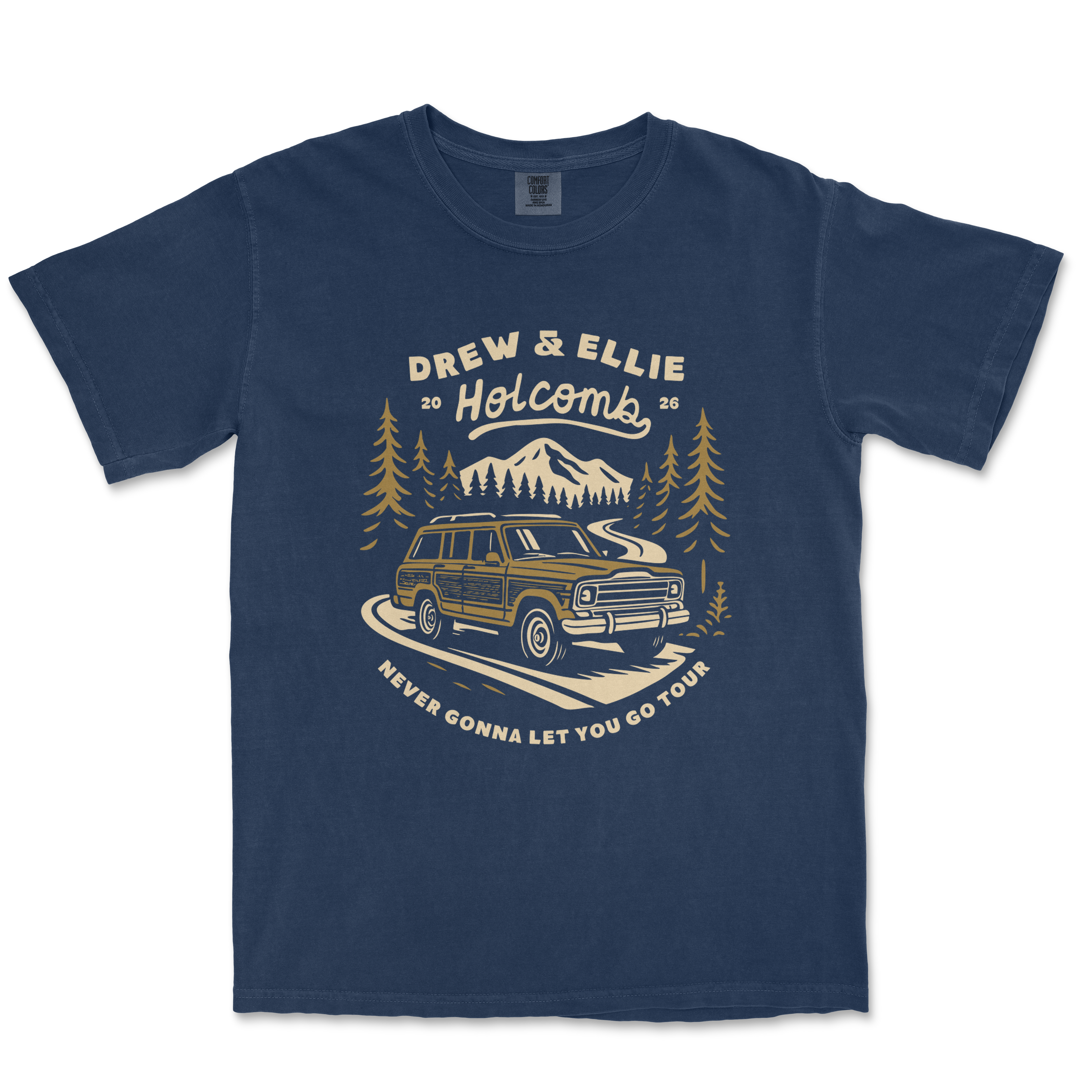 Navy Car Tee